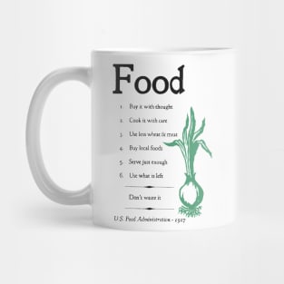 Food WW1 Rationing Poster - World War 1, Propaganda, Cooking, Historical, Chef Mug